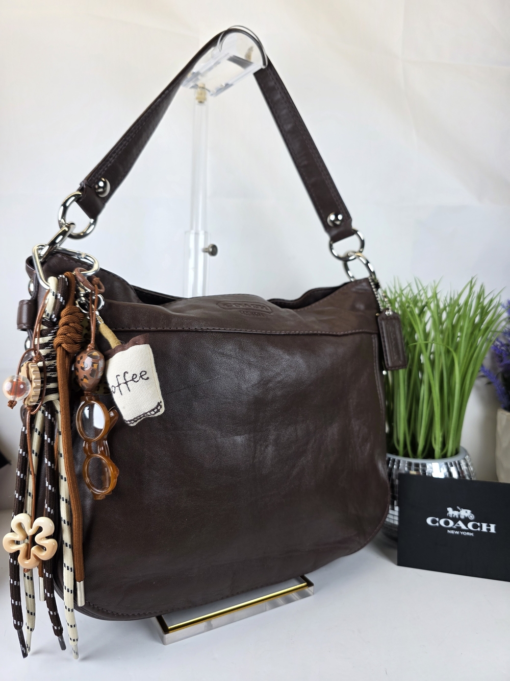COACH Zoe Y2K Hobo Chocolate Brown Leather Shoulder Fall Bag